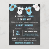 Chalkboard Sports Little ALL-STAR Baby shower Briefkaart (Voorkant)