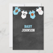 Chalkboard Sports Little ALL-STAR Baby shower Kaart (Achterkant)