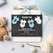 Chalkboard Sportthema THANK JE baby shower Bedankkaart