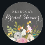 Chalkboard Spring Floral Vrijgezellenfeest Sticker<br><div class="desc">Producten in de Little Bayleigh winkel.</div>