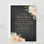 Chalkboard Spring Foliage Bridal Shower Invitation Kaart<br><div class="desc">Floral Vrijgezellenfeest nodigt uit in de Little Bayleigh Store.</div>