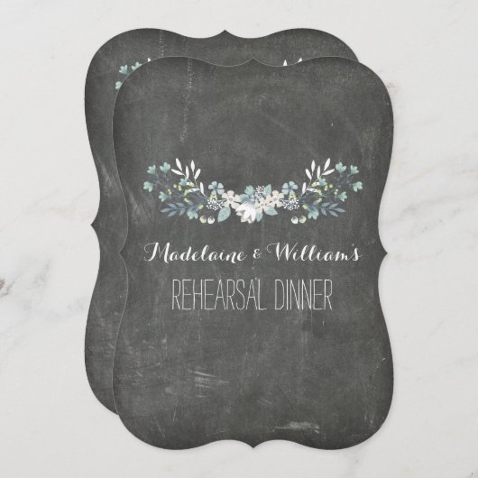 Chalkboard Spring repesal Dinner Invitation Kaart (Voorkant / Achterkant)