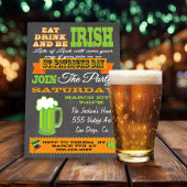 Chalkboard St. Patrick's Day Party Invitation Kaart