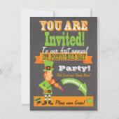 Chalkboard St. Patrick's Day Party Invitation Kaart (Achterkant)