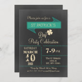 Chalkboard  St. Patricks day Party Kaart (Voorkant / Achterkant)