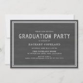 Chalkboard Stamp Photo Graduparty Kaart (Achterkant)