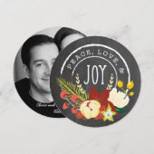 CHALKBOARD STAMPED  FLORAL HOLIDAY KAART (Voorkant / Achterkant)
