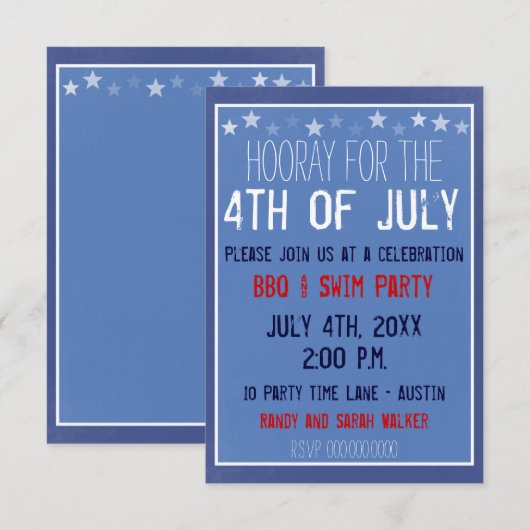 Chalkboard Star-uitnodiging Kaart (Voorkant / Achterkant)