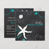Chalkboard Starfish Beach Baby shower Kaart (Voorkant / Achterkant)