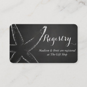  Chalkboard Starfish Nautical Wedding Informatiekaartje