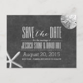 Chalkboard Starfish & Sand Dollar Save the Date Aankondigingskaart (Voorkant)
