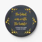 Chalkboard Stars Afstuderen gepersonaliseerd Papieren Bordje (Voorkant)