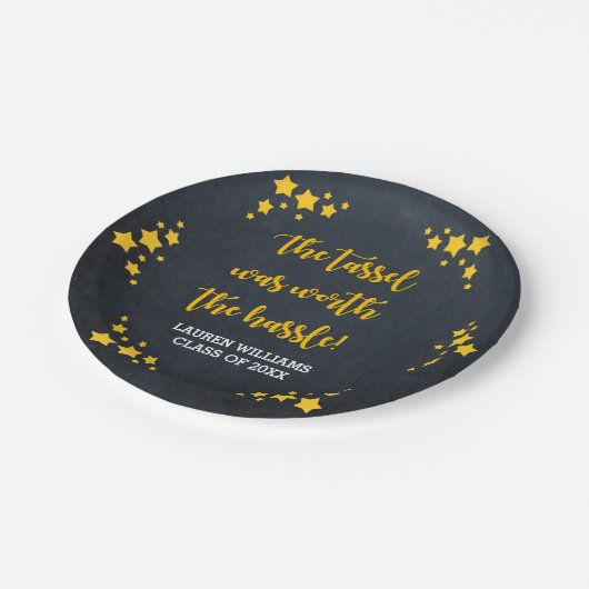 Chalkboard Stars Afstuderen gepersonaliseerd Papieren Bordje (Gekanteld)