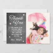 Chalkboard Stars Kinderen Birthday Foto: Dank u we Kaart (Voorkant)