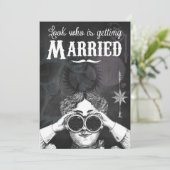 Chalkboard Steampunk Bruiloft Kaart (Staand voorkant)