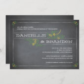 Chalkboard Stencil Gele bruiloft uitnodiging (Voorkant / Achterkant)