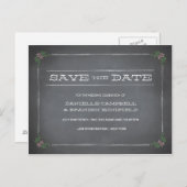 Chalkboard Stencil Pink Save the Date Aankondigingskaart (Voorkant / Achterkant)