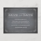 Chalkboard Stencil White Save the Date Aankondigingskaart (Voorkant)