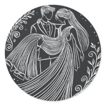 Chalkboard stijl bruid en bruidegom bruiloft Stick