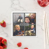 Chalkboard stijl fotocollage voor verjaardagsfeest servet (Insitu)