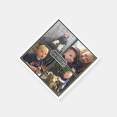 Chalkboard stijl fotocollage voor verjaardagsfeest servet (Hoek)