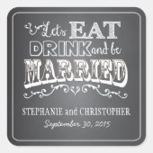 Chalkboard stijl gepersonaliseerde gunst Stickers (Voorkant)