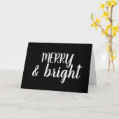 Chalkboard stijl Merry Bright Holiday Kerstmis Kaart (Gele Bloem)