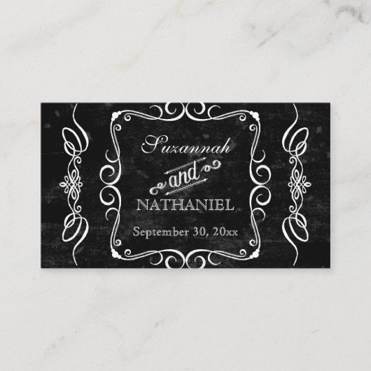 Chalkboard stijl rustieke werveling tafel zitplaat plaatskaartje (Voorkant)