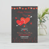 Chalkboard stijl Valentijnse feestflyer Kaart (Staand voorkant)