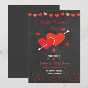 Chalkboard stijl Valentijnse feestflyer Kaart