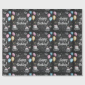 Chalkboard stijl verjaardagsontwerp cadeaupapier (Vlak)