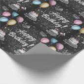 Chalkboard stijl verjaardagsontwerp cadeaupapier (Hoek)