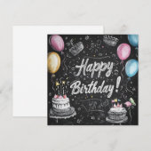 Chalkboard stijl verjaardagsontwerp kaart (Voorkant / Achterkant)