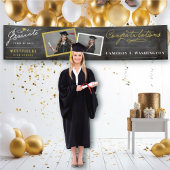Chalkboard Stijlvol Script 2 Foto Graduation Party Spandoek
