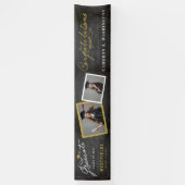 Chalkboard Stijlvol Script 2 Foto Graduation Party Spandoek (Verticaal)