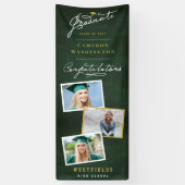 Chalkboard Stijlvol Script 3 Foto Graduation Party Spandoek (Verticaal)