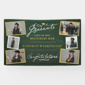 Chalkboard Stijlvol Script 6 Foto Graduation Party Spandoek (Horizontaal)
