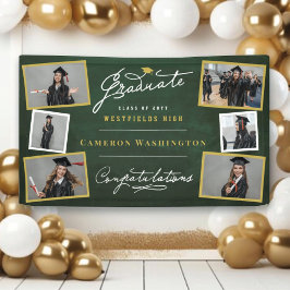 Chalkboard Stijlvol Script 6 Foto Graduation Party Spandoek