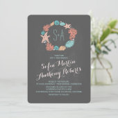 Chalkboard strand bruiloft uitnodigingen (Staand voorkant)