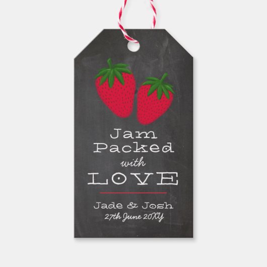 Chalkboard Strawberry Jam Favor Cadeaulabel (Voorkant)