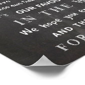 Chalkboard string lampjes - dank je bruiloft poster (Hoek)