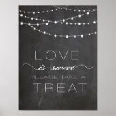 Chalkboard string lighs LOVE is Sweet Sign Poster (Voorkant)