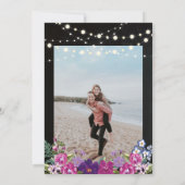 Chalkboard & String Lights 25 Wedding Jubileum Kaart (Achterkant)