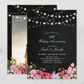 Chalkboard & String Lights 40 Wedding Jubileum Kaart (Voorkant / Achterkant)