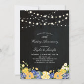 Chalkboard & String Lights 50 Wedding Jubileum Kaart (Voorkant)