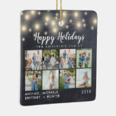 Chalkboard String Lights 8 Photo Holiday Keramisch Ornament (Rechts)