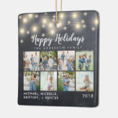 Chalkboard String Lights 8 Photo Holiday Keramisch Ornament (Links)