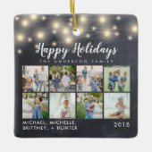 Chalkboard String Lights 8 Photo Holiday Keramisch Ornament (Voorkant)