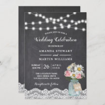 Chalkboard String Lights Baby's Breath Wedding
