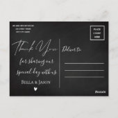 Chalkboard String Lights Bruiloft Dank u Briefkaart (Achterkant)